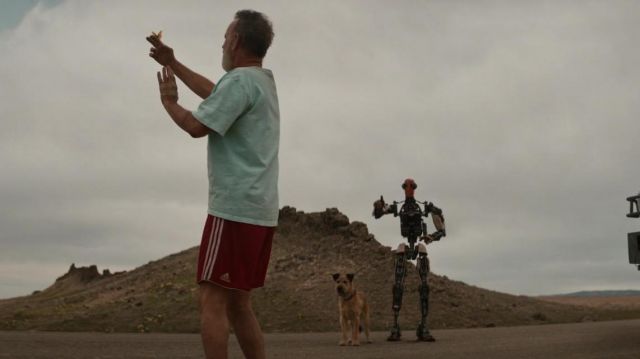 Adidas red short worn by Finch (Tom Hanks) as seen in Finch movie outfits