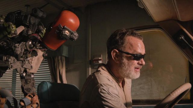Oakley black sunglasses worn by Finch (Tom Hanks) as seen in Finch movie