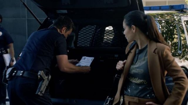 Chaser Freedom Eagle Tee worn by Angela Lopez (Alyssa Diaz) as seen in The Rookie TV show outfits (S04E06)