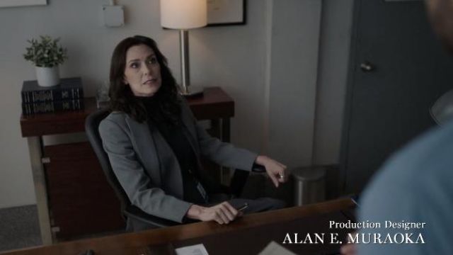 Alexander McQueen Trompe L'Oeil Wool Jacket worn by Dr. Veronica Fuentes (Michelle Forbes) as seen in New Amsterdam (S04E08)