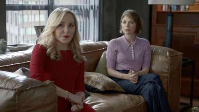 Roland Mouret Etty Dress in red worn by Marissa Morgan (Geneva Carr) as seen in Bull TV show outfits (Season 6 Episode 6)