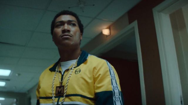Sergio Tacchini Track Jacket in yellow and blue worn by Demetrius 'Big Meech' Flenory (Demetrius Flenory Jr.) as seen in BMF / Black Mafia Family outfits (S01E07)