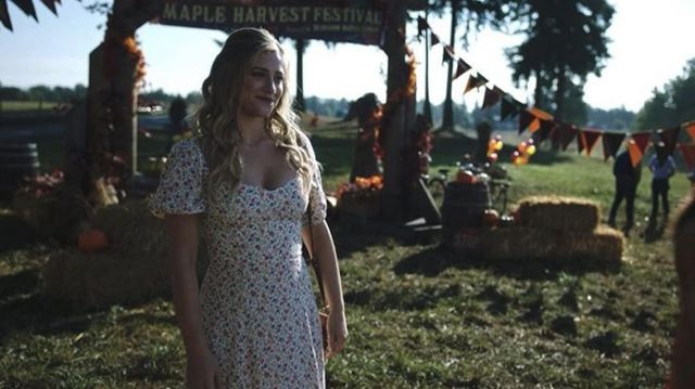 Reformation Mylah Floral Dress worn by Betty Cooper (Lili Reinhart) as seen in Riverdale Tv series outfits (Season 6 Episode 1)