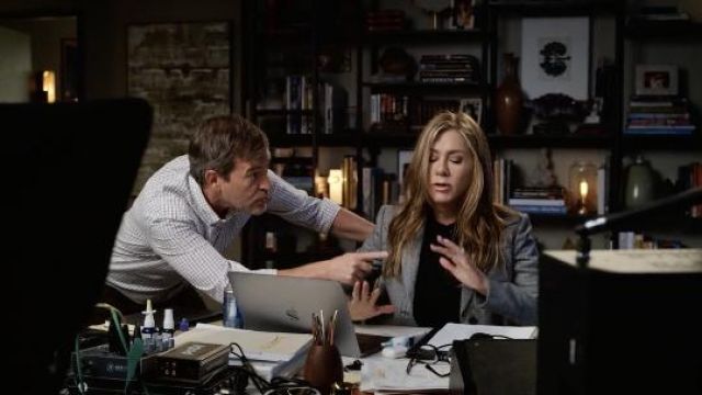 Altuzarra Fenice Jacket in Glen Plaid worn by Alex Levy (Jennifer Aniston) as seen in The Morning Show wardrobe (Season 2 Episode 10)