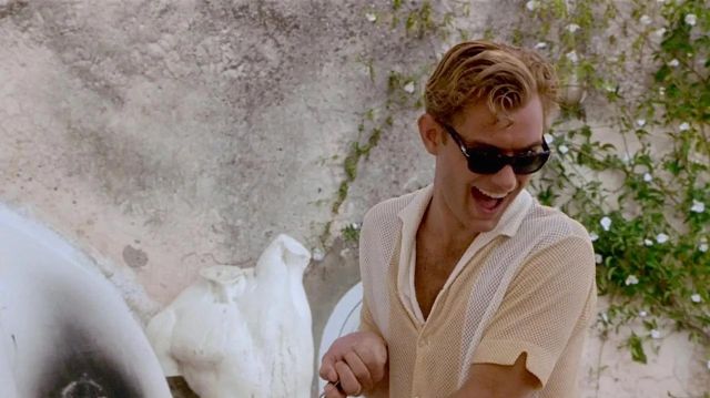 Persol Sunglasses worn by Dickie Greenleaf (Jude Law) as seen in Cappucino Scene in The Talented Mr. Ripley movie wardrobe
