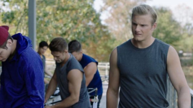 Grey tank top worn by Alex (Alexander Ludwig) as seen in Heart of Champions movie