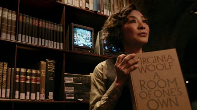 A Room of One's Own by Virginia Woolf held by Florence (Michelle Yeoh) in Gunpowder Milkshake movie