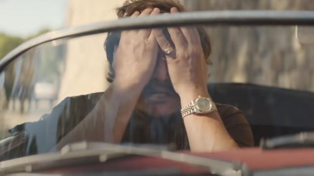 Rolex Datejust Gold Watch worn by Javi Gutierrez (Pedro Pascal) as seen in The Unbearable Weight of Massive Talent movie