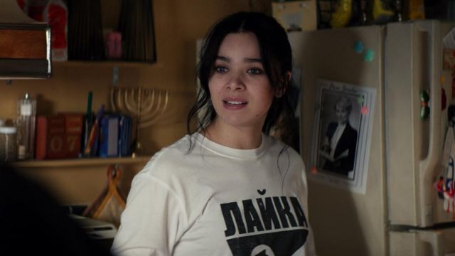 Laika the Space Dog Sweatshirt worn by Kate Bishop (Hailee Steinfeld) as seen in Hawkeye TV series outfits (Season 1 Episode 4)