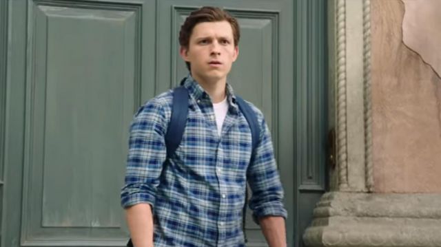 Chemise à carreaux portée par Peter Parker (Tom Holland) comme on le voit dans Spider-Man: Far from Home film garde-robe