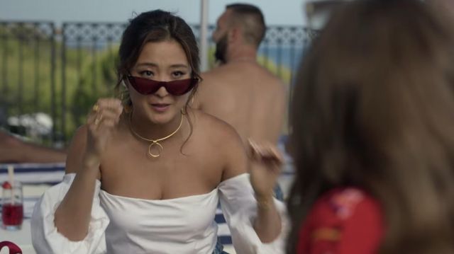 Sunglasses Valentino worn by Mindy Chen (Ashley Park) in the series Emily in Paris (Season 2 Episode 2)