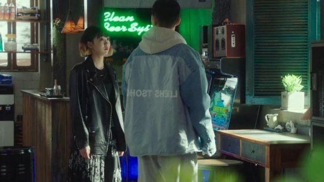 Ghost Shell oversized shirt worn by Park Sae Ro Yi (Park Seo-joon) in Itaewon Class TV show wardrobe (Season 1 Episode 9)