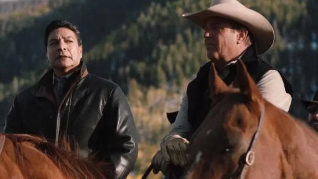 Leather jacket worn by Thomas Rainwater (Gil Birmingham) as seen in Yellowstone TV series outfits from Season 1