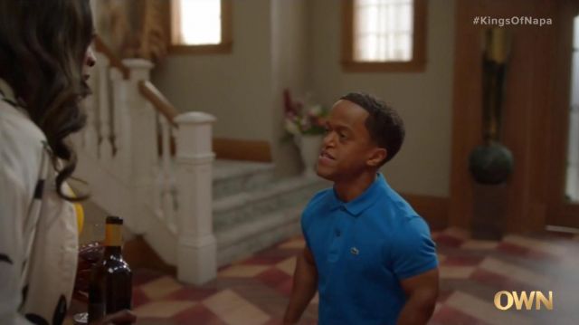 Lacoste Blue Polo Shirt worn by Dana King (Rance Nix) as seen in The Kings of Napa Wardrobe (Season 1 Episode 1)