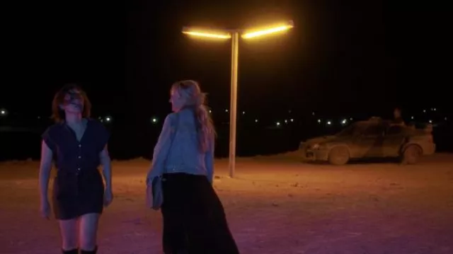 Levi's Ribcage Denim Skirt in black worn by Eleona (Yael Stone) as seen in Firebite TV show (S01E03)