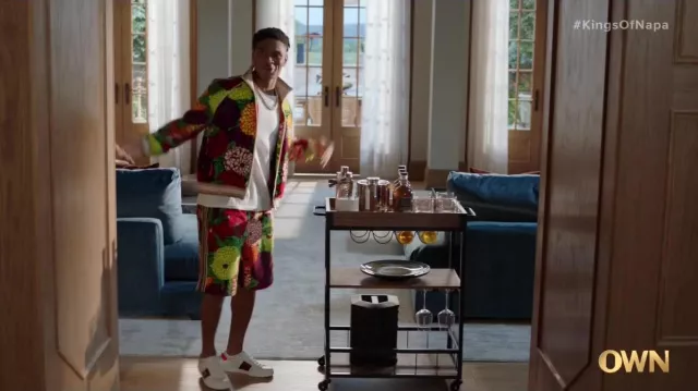 Gucci Ace White Sneakers worn by Christian King (Ashlee Brian) as seen in The Kings of Napa Wardrobe (S01E02)