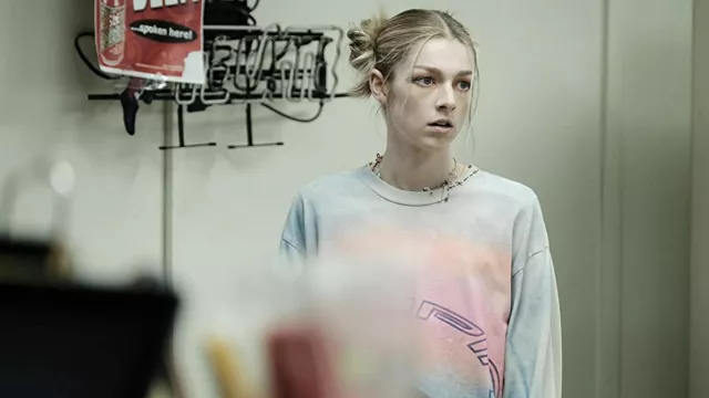 Polite Worldwide UTOPIA hand painted shirt worn by Jules Vaughn (Hunter Schafer) as seen in Euphoria TV show (S02E04)