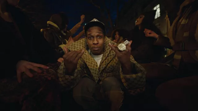 A$AP Rocky Steps Out Wearing Gucci x PROLETA RE ART
