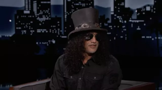Grap Mededogen Wig Ray-Ban Aviator Sunglasses worn by Slash in Jimmy Kimmel Live! on February  2nd, 2022 | Spotern