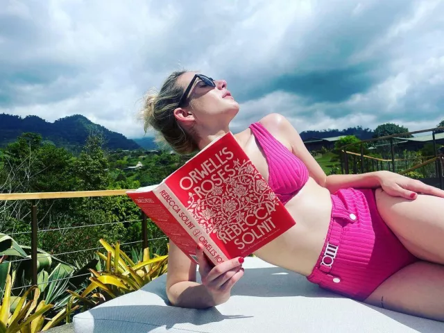 Solid and Striped Pink bikini worn by Emma Roberts on her Instagram account @emmaroberts