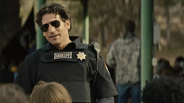 Ray-Ban black aviator sunglasses worn by Ethan (Jon Bernthal) as seen in Those Who Wish Me Dead movie outfits