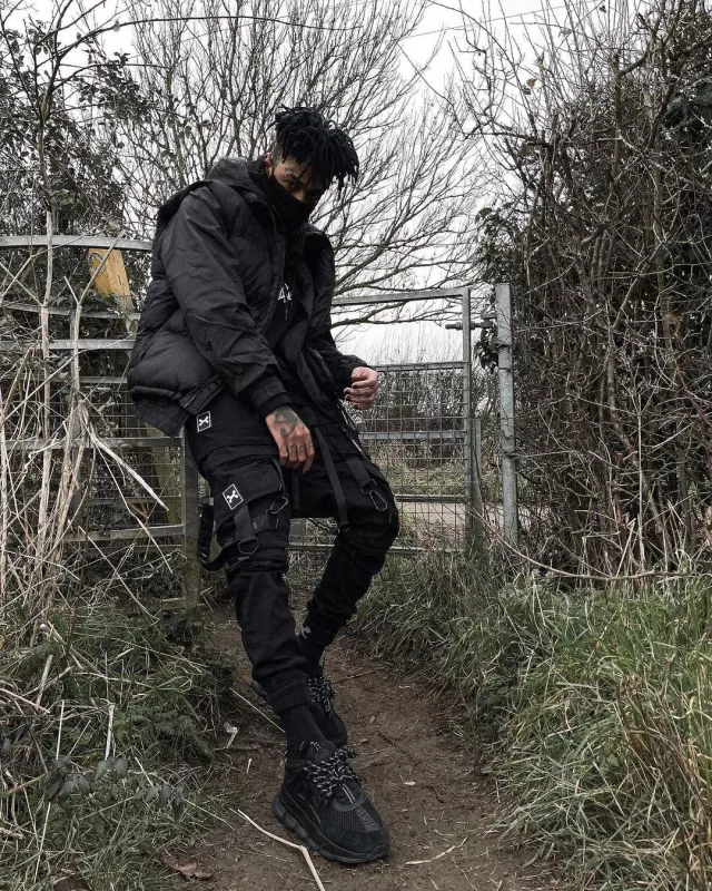 Versace Chain Reaction Black sneakers worn by Scarlxrd on his Instagram account @scarlxrd