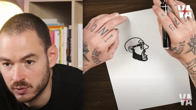 The black marker Pentel used by in the YouTube video Marsault MARSAULT gives us a DRAWING COURSE!