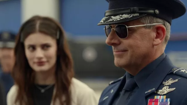 Randolph Engineering Aviator Sunglasses worn by General Mark R. Naird (Steve Carell) as seen in Space Force TV show (S02E03)