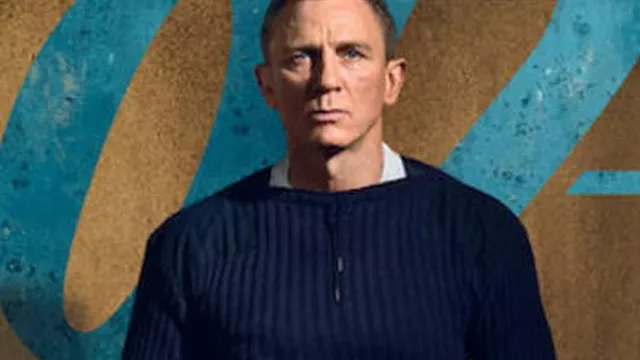 Navy Blue Pullover Drawstring Ribbed Sweater worn by James Bond (Daniel Craig) in No Time to Die