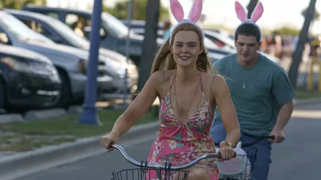 Zara Printed Floral Satin dress in pink worn by Michelle Carter (Elle Fanning) as seen in The Girl From Plainville TV series outfits (Season 1 Episode 2)