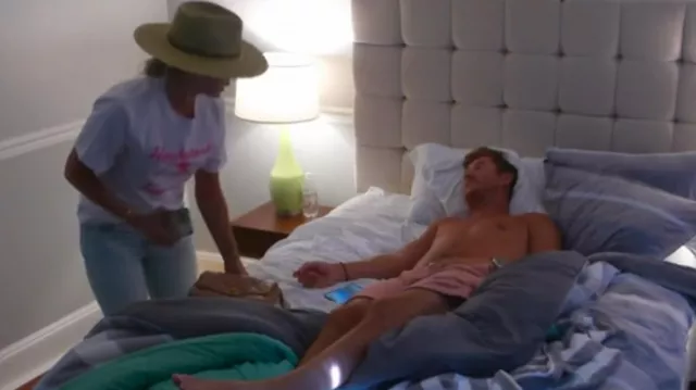 Honkytonks & Hangovers t-shirt worn by Lindsay Hubbard in Summer House TV show wardrobe (Season 6 Episode 10)