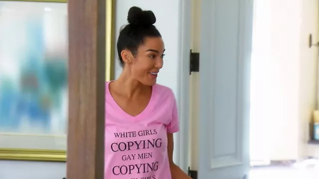 White Girls Copying Gay Men Copying Black Girls T-Shirt worn by Noella Bergener in The Real Housewives of Orange County (Season 16 Episode 15)