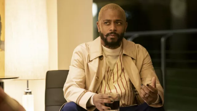 Gucci Double G Stripe Bowling Shirt worn by Darius (Lakeith Stanfield) as seen in Atlanta (S03E03)