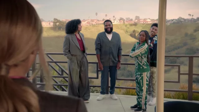 Palm Angels printed Tracksuit in green worn by Diane Johnson (Marsai Martin) as seen in black-ish TV series outfits (Season 8 Episode 13)