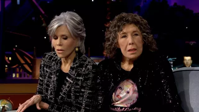 LGBT Beautiful Darling Candy Darling T-Shirt worn by Lily Tomlin as seen in The Late Late Show with James Corden on April 27, 2022