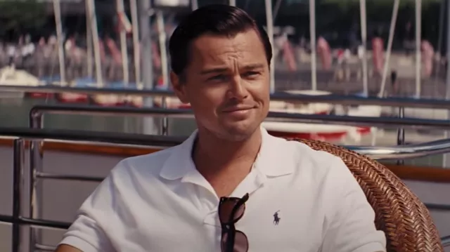 Polo blanco Ralph Lauren Camisa de Jordan Belfort (Leonardo DiCaprio) en El lobo de Wall Street