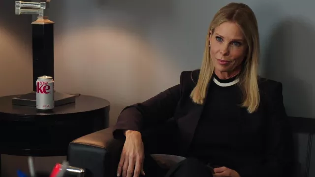 Rag & Bone Priya Crew Top in black worn by Dot Karlson (Cheryl Hines) as seen in The Flight Attendant TV show wardrobe (Season 2 Episode 3)