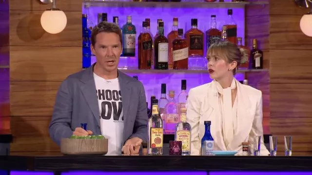 Choose Love white t-shirt worn by Benedict Cumberbatch in The Late Late Show with James Corden on May 5, 2022