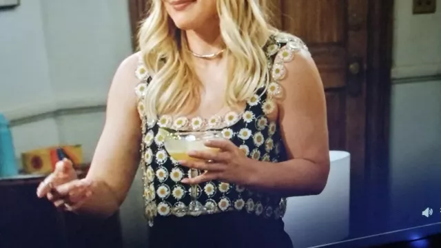 Dauphinette Pressed Daisy Chain Mail Harness worn by Sophie (Hi­lary Duff) as seen in How I Met Your Father (Season 1 Episode 10)