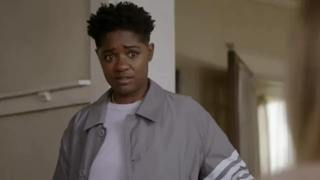 Grey Windbreaker Jacket worn by Tamia 'Coop' Cooper (Bre-Z) as seen in All American TV show wardrobe (Season 4 Episode 18)