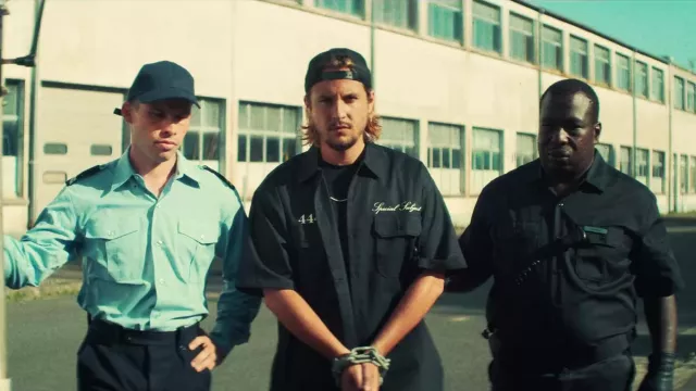 The black shirt 444 Special Subject worn by Nekfeu in the clip SPECIAL of LAYLOW feat NEKFEU & FOUSHEÉ
