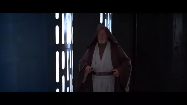 Costume de robe Jedi porté par Ben Obi-Wan Kenobi (Alec Guinness) dans Star Wars: A New Hope