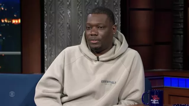 Fear of God x Essentials hoodie worn by Michael Che as seen in The Late Show with Stephen Colbert