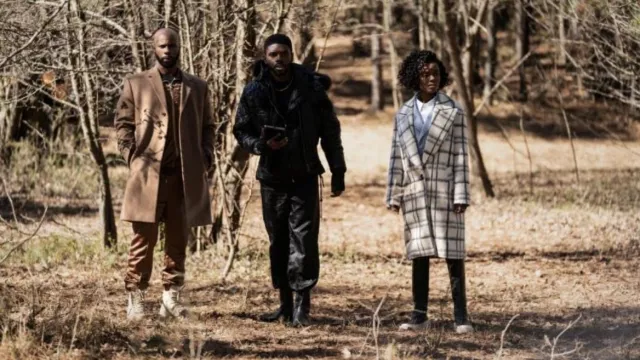 Lita By Ciara Graphic Check Princess Coat worn by Zenzi Fullington (Ashleigh Murray) as seen in Tom Swift TV show wardrobe (S01E02)