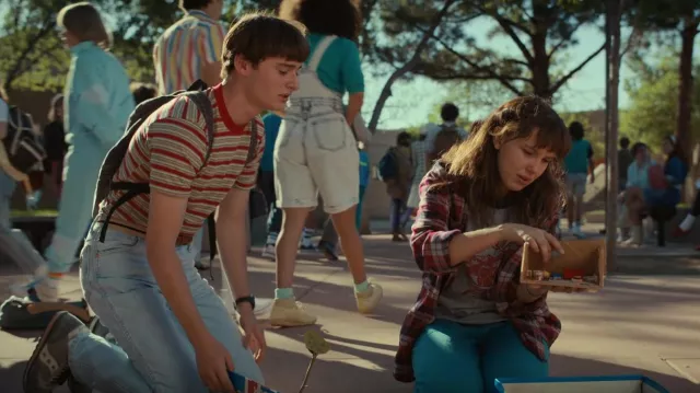 Saucony Sneakers in grey worn by Will Byers (Noah Schnapp) as seen in Stranger Things Tv series outfits (Season 4 Episode 1)