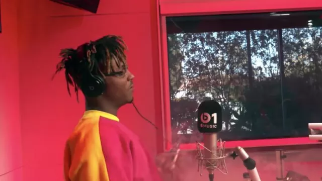 Red Jacket Hoodie worn by Juice WRLD in his Black & White music video