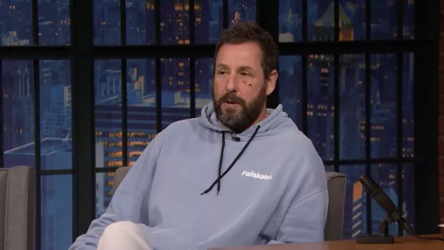 Paliskates hoodie worn by Adam Sandler as seen in Late Night with Seth Meyers