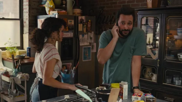 Green t-shirt worn by Gomez (Desmin Borges) as seen in The Time Traveler's Wife TV show (S01E05)