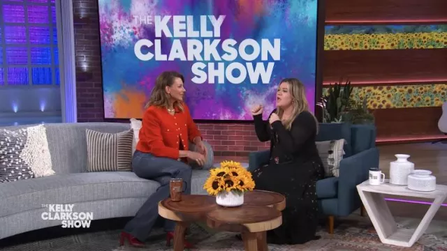 The Row Lady Loafers in red worn by Faith Hill as seen in The Kelly Clarkson Show 