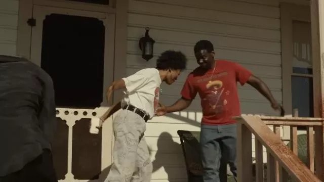 Rage Against The Machine Mexican Red T-shirt worn by James Haywood (Daniel Kaluuya) in Nope movie